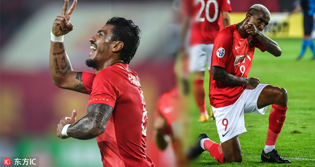 广州恒大主场2-1战胜广岛三箭，取得亚冠四连胜